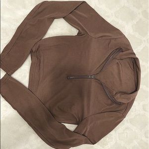 Cropped half zip top